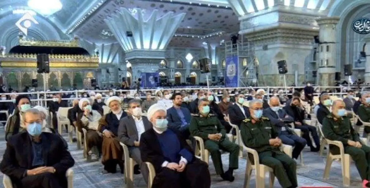 حضور حسن روحانی و علی لاریجانی در مراسم ارتحال 