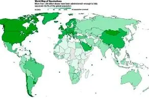 تزریق ۱.۸ میلیارد واکسن کرونا تاکنون در جهان+نقشه