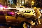 خودرو تویوتا در خیابان شریعتی ۵ ماشین دیگر را نابود کرد