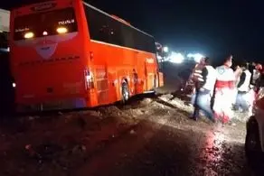 واژگونی هولناک اتوبوس در محور میناب_بندرعباس