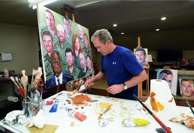 تصویری از نقاشی کردن جورج دبلیو بوش + ببینید 
