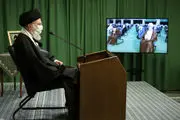 نشست تصویری رهبر معظم انقلاب اسلامی  با جمعی از مداحان