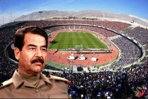 صدام حسین در ورزشگاه آزادی دیده شد !  /خشم هواداران برانگیخته شد +ویدئو