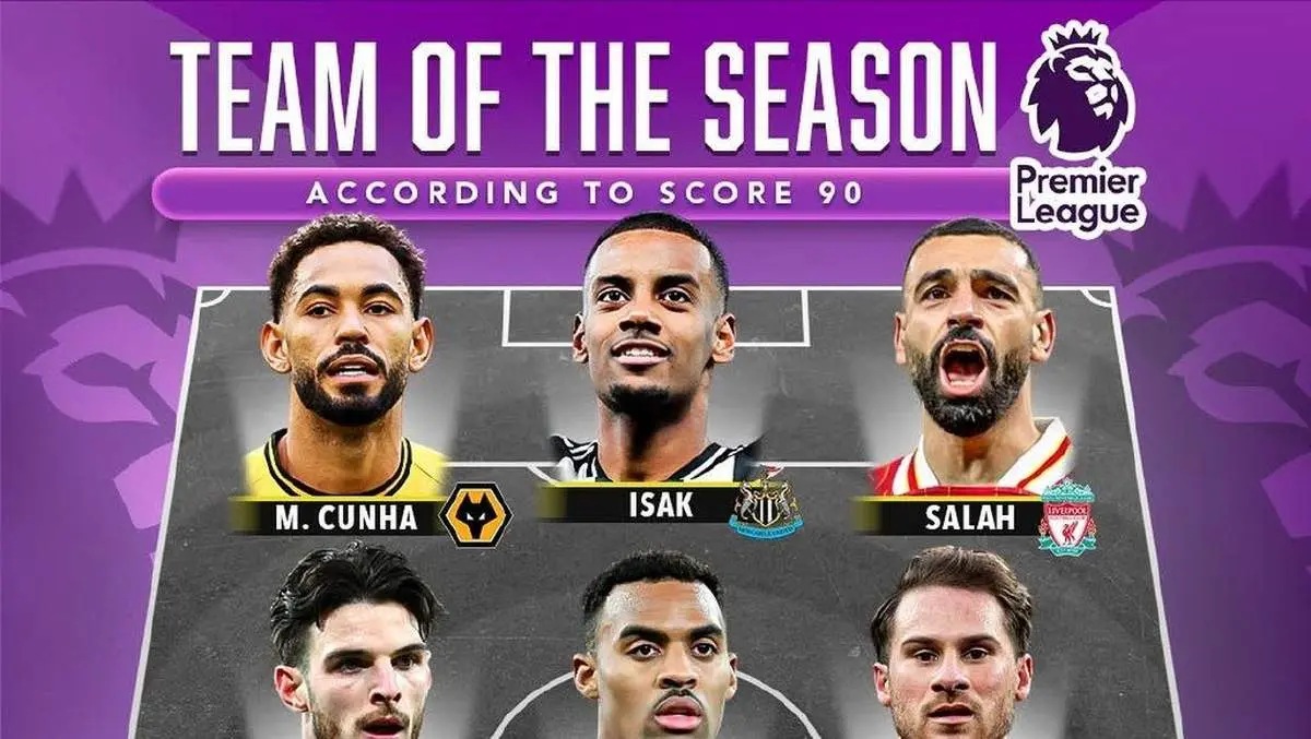 تیم منتخب از بهترین بازیکنان لیگ برتر انگلیس در فصل ۲۵-۲۰۲۴ با حضور کونیا، صلاح و ایساک