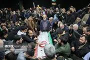 مراسم تشییع دو مستشار نظامی ایران با حضور سلامی و قاآنی+عکس 