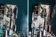 تصاویر ماهواره‌ای از بلایی که موشک اوکراین سر کشتی جنگی روسیه آورد + ببینید 