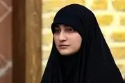 دختر سردار سلیمانی در مراسم تدفین پیکر همرزم پدرش  در امامزاده صالح + ببینید 