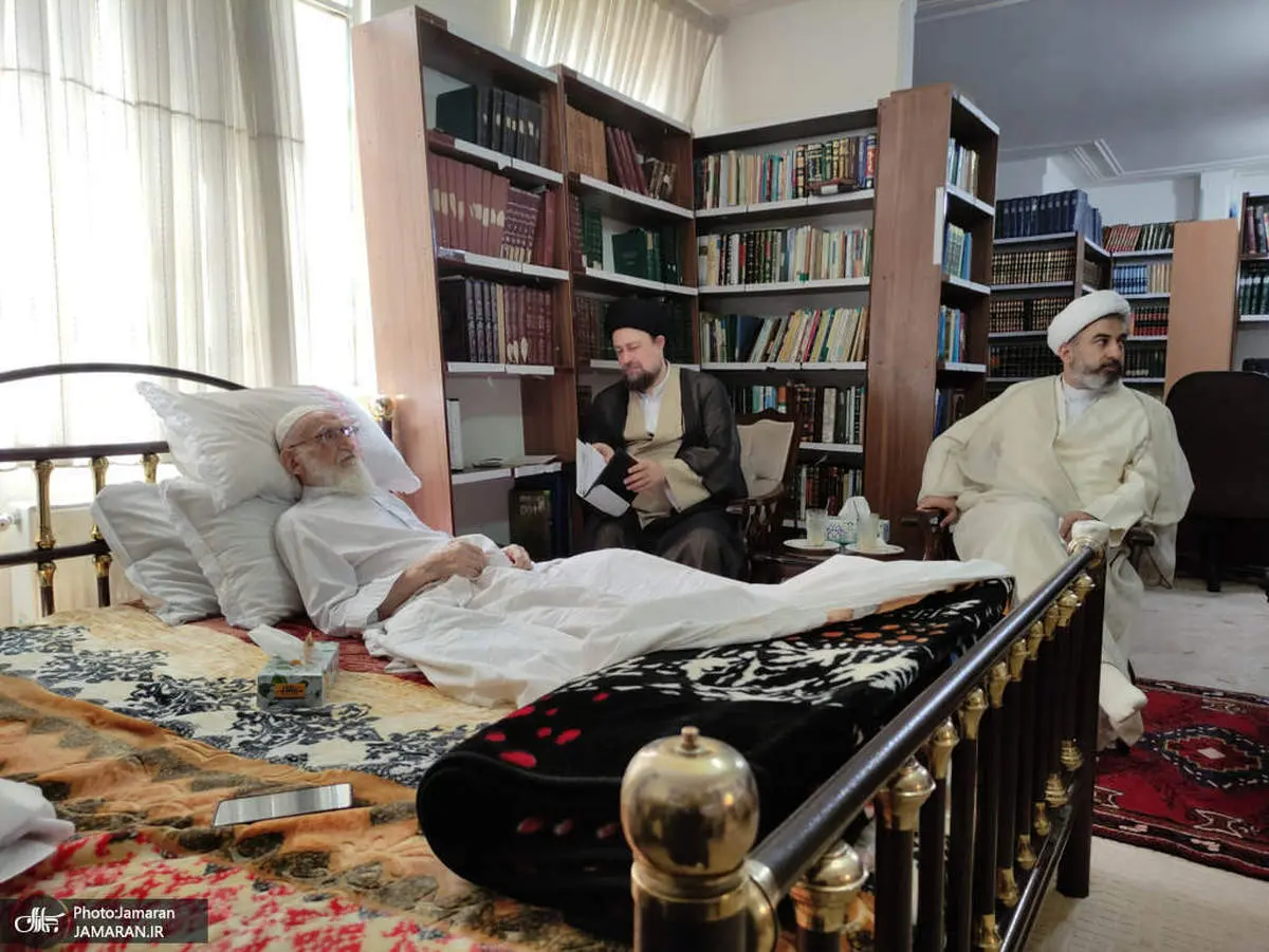 عیادت سیدحسن خمینی از آیتالله نوری همدانی