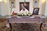 وزیر مشاور در امور خارجی امارات دفتر یادبود جانباختگان حادثه بندر شهید رجایی  را امضا کرد