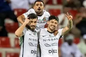 ببینید گل دیدنی شباب الاهلی مقابل خورفکان توسط سردار آزمون