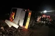 واژگونی اتوبوس در محور دامغان - شاهرود/ بیش از ۳۰نفر مصدوم شدند