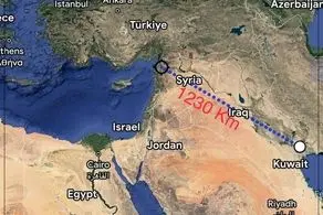 اختلاف ساعت و فاصله ایران تا اسرائیل/ نقشه