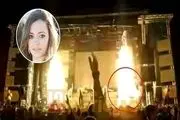 آتش گرفتن فجیع خواننده زن جوان در کنسرتش+ عکس