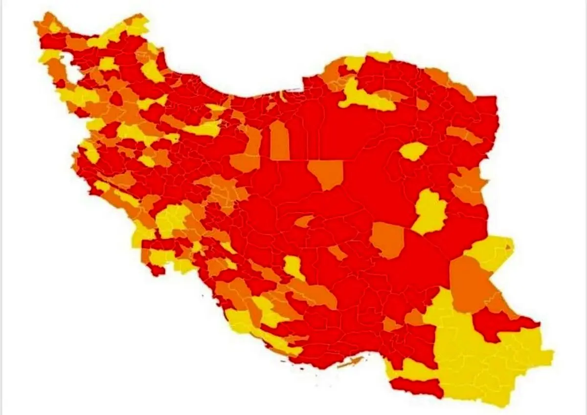 تعداد شهرهای آبی در نقشه کرونایی کشور به صفر رسید