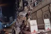 سقوط دلخراش خودرو ۲۰۷ از پل صدر تهران+جزئیات