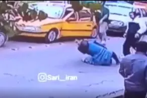 کتک زدن یک خانم در ساری مردم را شوک زده کرد/ مرد وحشی بازداشت شد/ فیلم و عکس