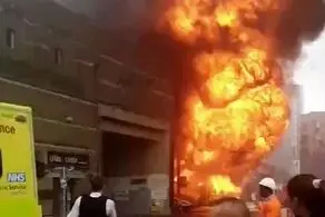 آتش سوزی مهیب در ایستگاه قطار