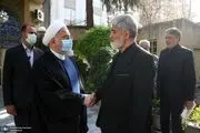 روحانی در مراسم چهلم همسر شهید مطهری+عکس