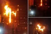 آتش سوزی گسترده در بیمارستان گاندی تهران/ فیلم و عکس