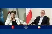 تبریک رئیس‌ جمهور ایران به رئیس جمهوری کنفدراسیون سوئیس