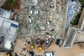 فیلم پربازدید از فرو ریختن ناگهانی ساختمان غول پیکر سوریه/ببینید