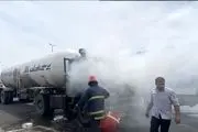 آتش سوزی یک دستگاه تریلی در اشتهارد