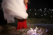 به آتش کشیده شدن لباس عروس میلیاردی+عکس