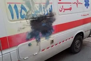 خروج یک آمبولانس از عملیات در پی اصابت مواد محترقه
