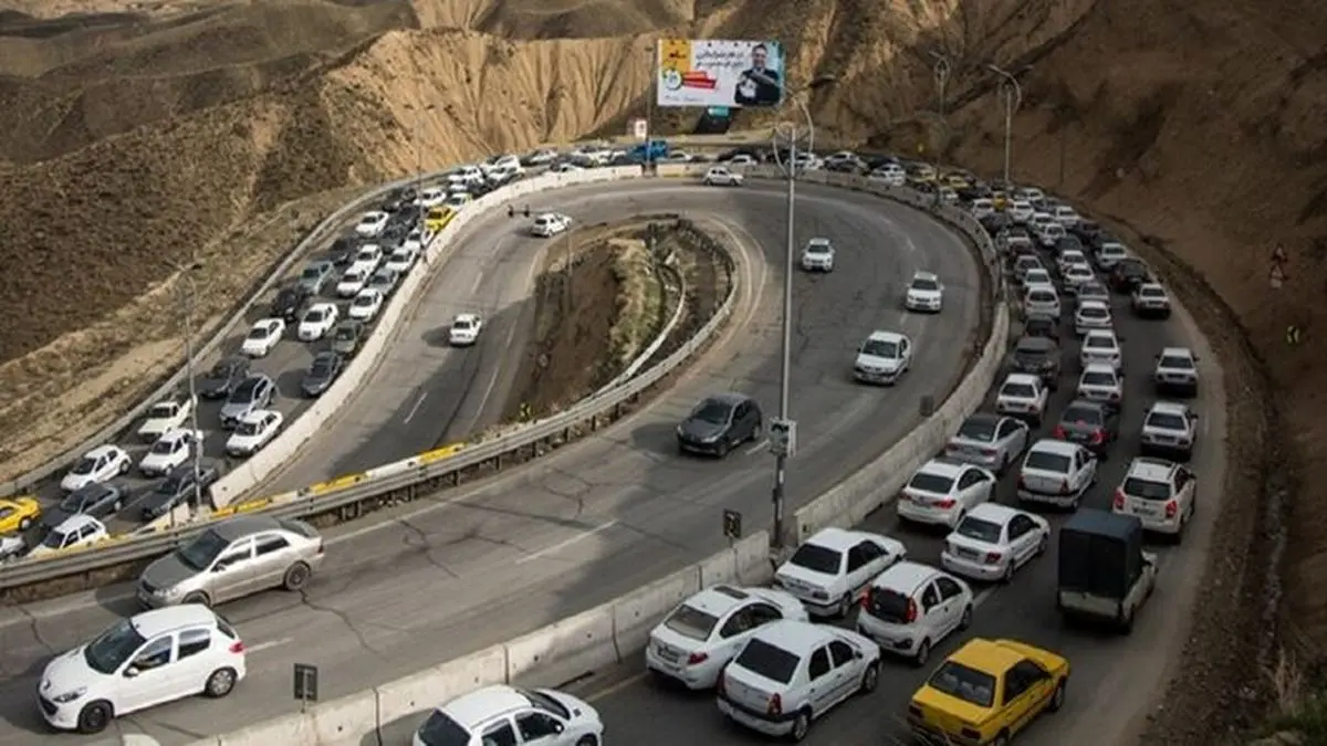 ترافیک سنگین در جاده چالوس و آزادراه تهران - شمال