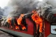 مرددی مسافران یک قطار را سوزاند
