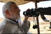 سردار قاآنی با تیپ خاص در در مرز سوریه + ببینید