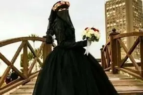 لباس مشکی این عروس و داماد فضای مجازی را ترکاند!+عکس