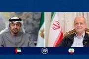 گفت‌وگو تلفنی مسعود پزشکیان با رئیس دولت امارات متحده عربی