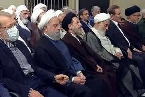 حضور حسن روحانی، علی لاریجانی، ناطق نوری
 و جهانگیری در جلسه کارگزاران نظام 