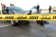 حادثه هولناک، راننده و سرنشین در وانت تویوتا سوختند