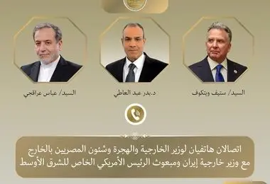 رایزنی مصر با عراقچی و ویتکاف 